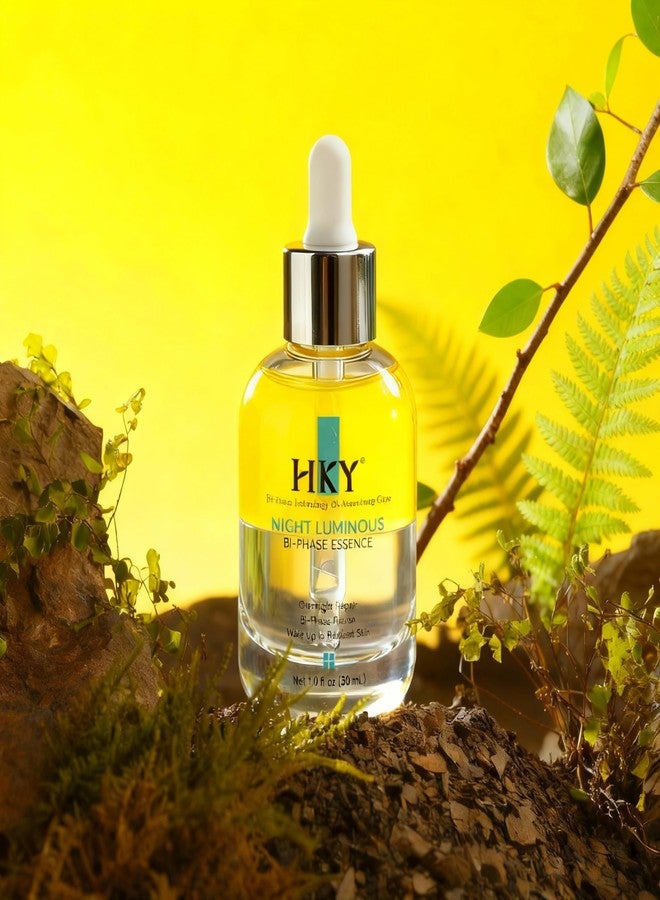HKY Night Luminous Bi-Phase Essence - Probiotic Face Serum with Lactobacillus & Centella - Overnight Repair Ampoule for Glowing Skin - Hydrating Oil-Infused Formula for Dry & Dull Skin - Image 3